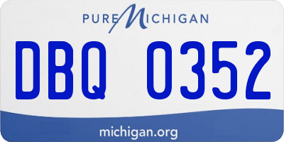 MI license plate DBQ0352