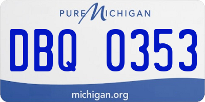 MI license plate DBQ0353