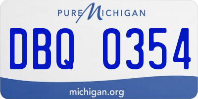 MI license plate DBQ0354