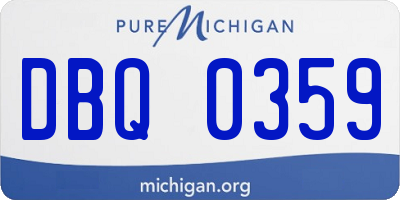 MI license plate DBQ0359