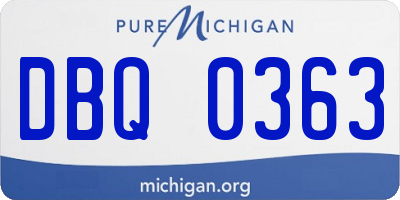 MI license plate DBQ0363