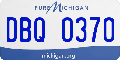 MI license plate DBQ0370