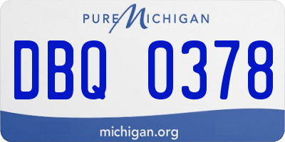 MI license plate DBQ0378