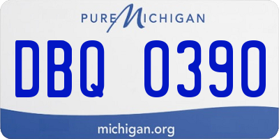 MI license plate DBQ0390