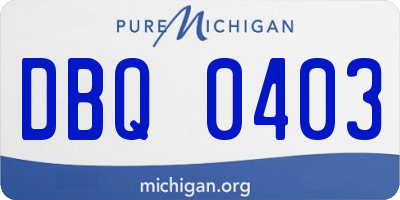 MI license plate DBQ0403