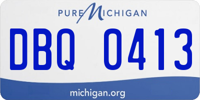 MI license plate DBQ0413