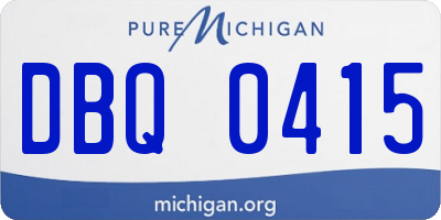 MI license plate DBQ0415