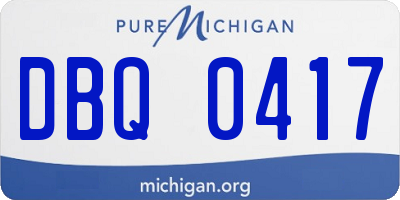MI license plate DBQ0417
