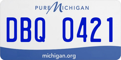 MI license plate DBQ0421