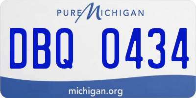MI license plate DBQ0434