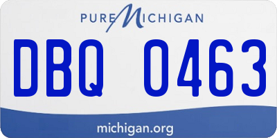 MI license plate DBQ0463