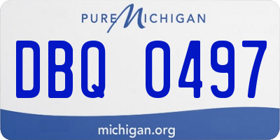 MI license plate DBQ0497