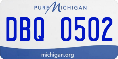 MI license plate DBQ0502