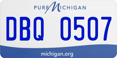 MI license plate DBQ0507