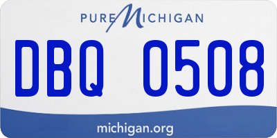MI license plate DBQ0508