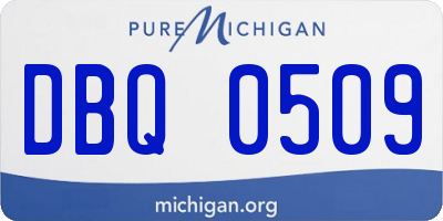 MI license plate DBQ0509