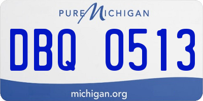 MI license plate DBQ0513