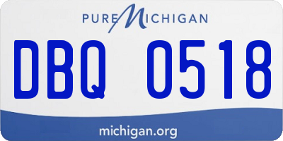 MI license plate DBQ0518