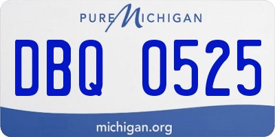 MI license plate DBQ0525