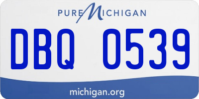 MI license plate DBQ0539