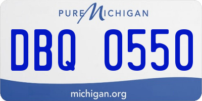 MI license plate DBQ0550