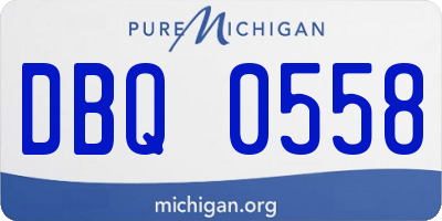 MI license plate DBQ0558