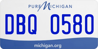MI license plate DBQ0580