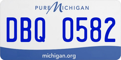 MI license plate DBQ0582