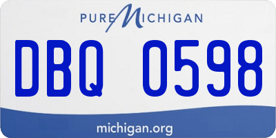 MI license plate DBQ0598