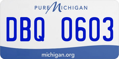 MI license plate DBQ0603
