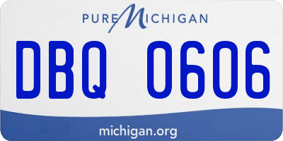 MI license plate DBQ0606