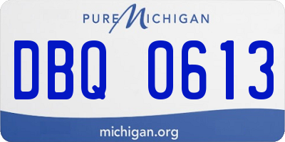 MI license plate DBQ0613