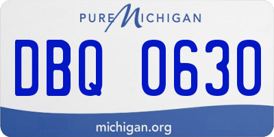 MI license plate DBQ0630