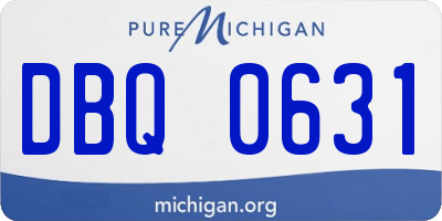 MI license plate DBQ0631