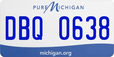 MI license plate DBQ0638