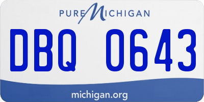 MI license plate DBQ0643