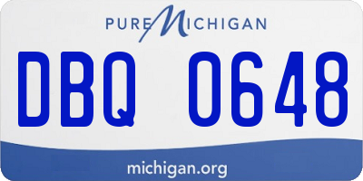 MI license plate DBQ0648