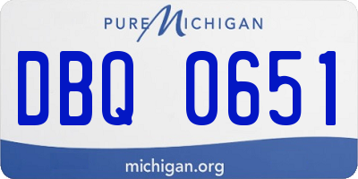 MI license plate DBQ0651