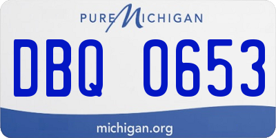 MI license plate DBQ0653