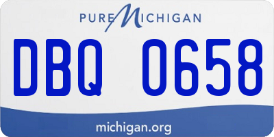 MI license plate DBQ0658