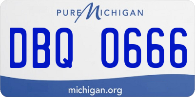 MI license plate DBQ0666