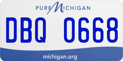 MI license plate DBQ0668