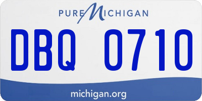 MI license plate DBQ0710
