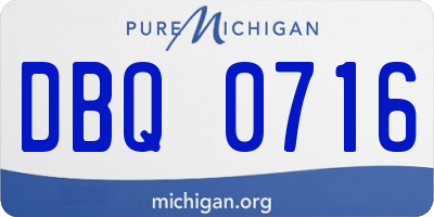 MI license plate DBQ0716