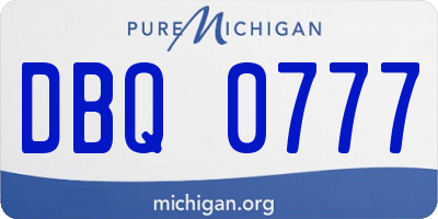 MI license plate DBQ0777