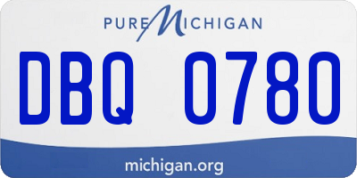 MI license plate DBQ0780