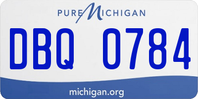 MI license plate DBQ0784