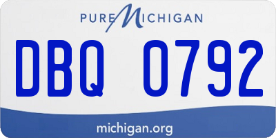 MI license plate DBQ0792