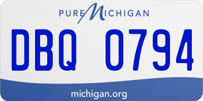 MI license plate DBQ0794