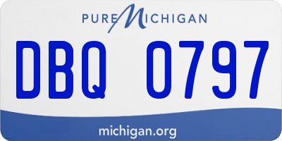 MI license plate DBQ0797
